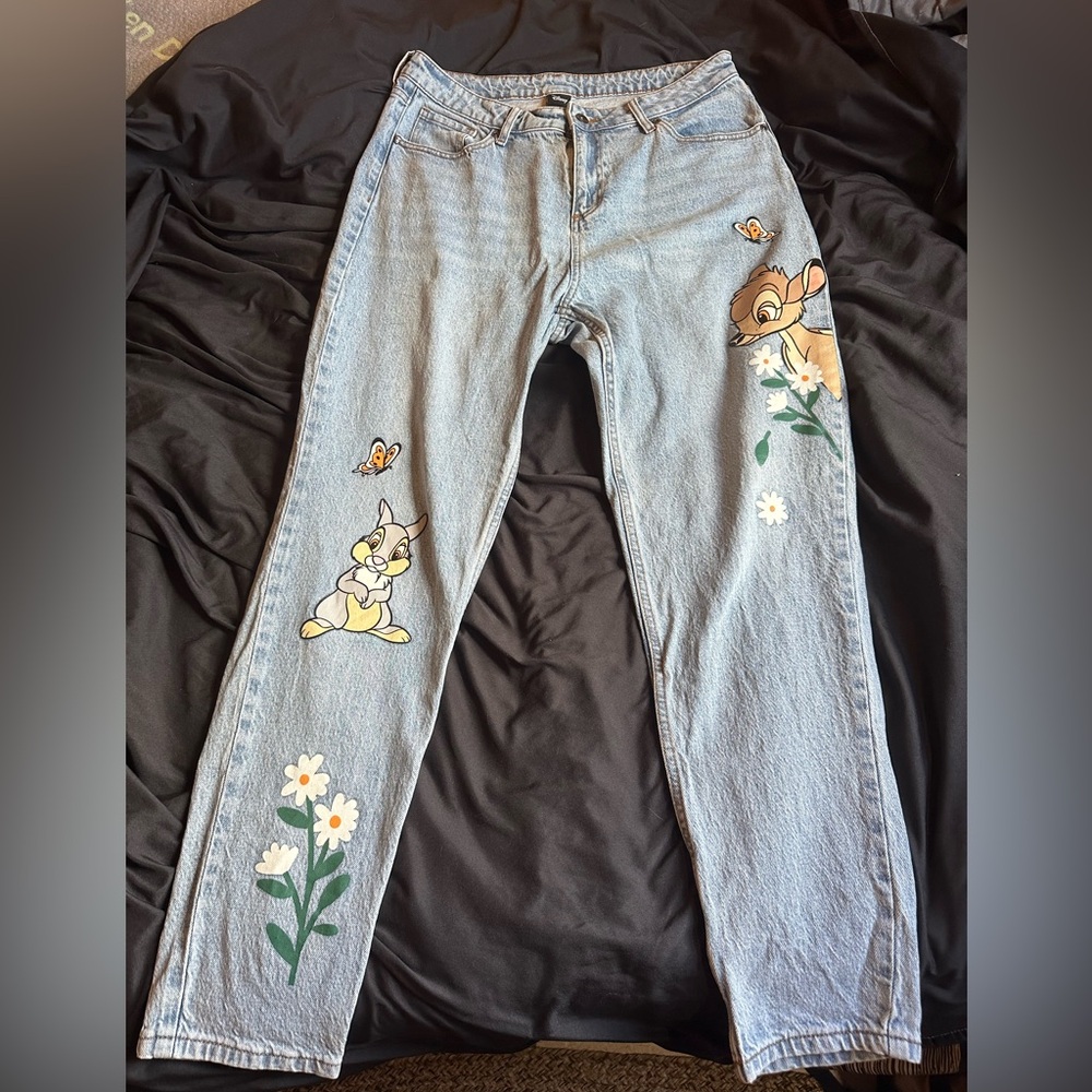 Disney Light Blue Jeans with Cartoon Characters